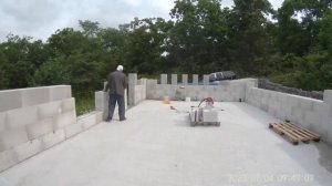 Дом из газоблока, своими руками. Шестой ряд.