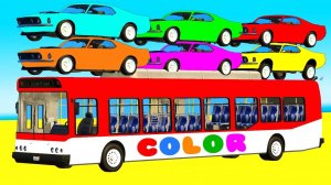 Развивающий Мультики для детей Цветные Машинки и Автобус для детей Мультики про машинки для детей