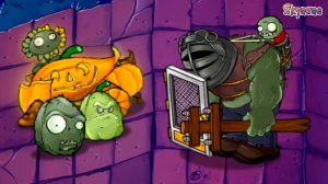 НОЧНАЯ КРЫША И БОЛЬШИЕ ОРДЫ ЗОМБИ | Plants vs Zombies Hybrid mod [9]