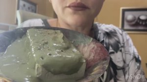 Мокрая плитка в пасте из глины Фисташка.