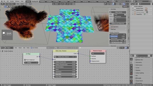 Easy_short_hair_for_games_using_layered_shells_technique_in_Blender
