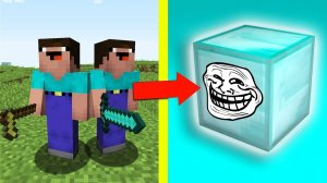 2 НУБА ПРОТИВ АЛМАЗНОГО БЛОКА ТРОЛЛЯ В МАЙНКРАФТЕ ! НУБИК ЛОВУШКА ! ТРОЛЛИНГ НУБА В МАЙНКРАФТЕ troll