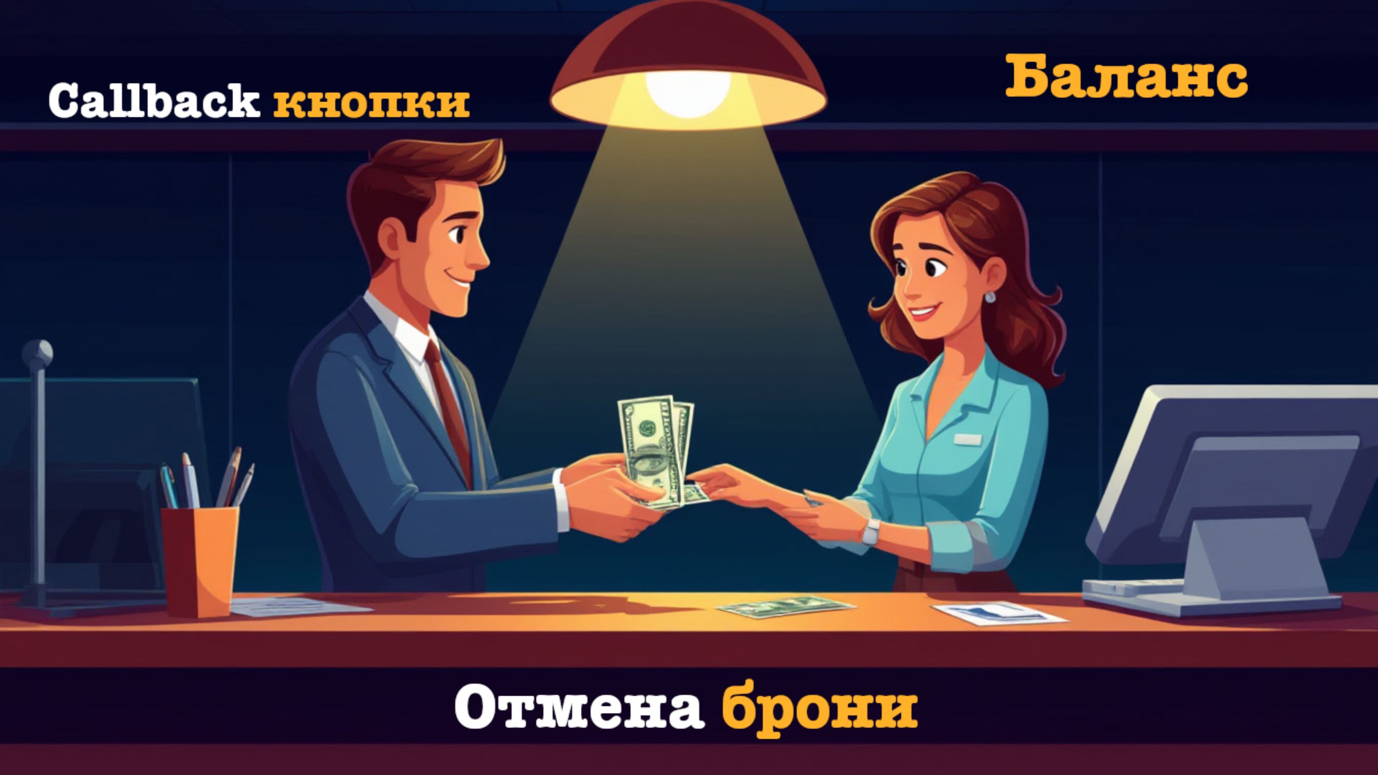 TelegramBOT. CallBack кнопки. Внутренний баланс. Отмена брони и списание. SkyFly Airlines #5 смотреть онлайн