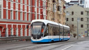 Поездка на трамвае 71-931М "Витязь-М" по временному маршруту №4 через метро Преображенская площадь