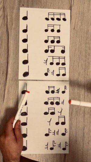 Комбинации шестнадцатых нот с паузами