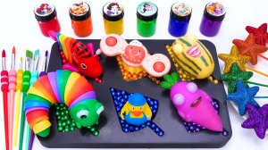 Мультик залипательные для малышей. АСМР. Учим цвета со слаймами. Игрушки