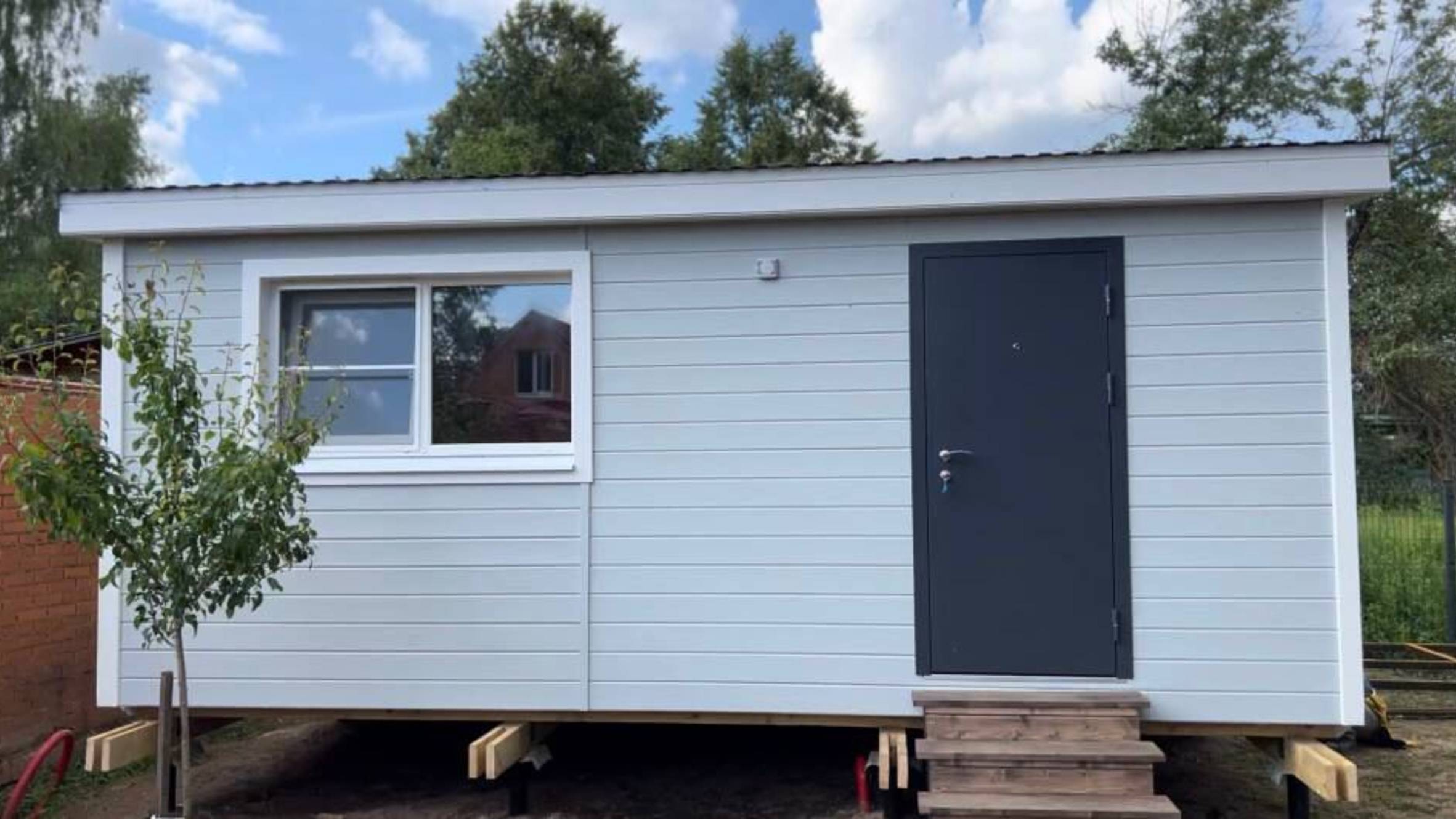 Дачный модульный каркасный дом 6х4,6м за 1 день на участке. Обзор снаружи внутри смотреть онлайн