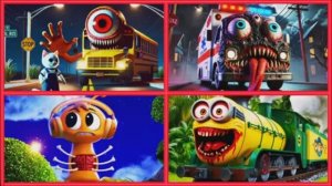 Монстр из школьного автобуса 🆚 Мутировавшая машина скорой помощи 🆚 Спрунки Хоррокс 🆚 Поезд-миньон