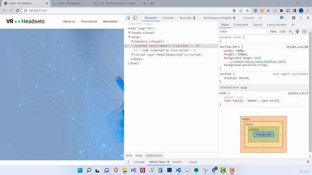 8. Project The Hero Section - Background Image