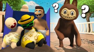 ЛАБУБУ ИЩЕТ НАС! СПРЯТАЛИСЬ В БЕЗУМНЫХ НЫЧКАХ! ПЛАСТИЛИНОВЫЕ ПРЯТКИ В HUMAN FALL FLAT