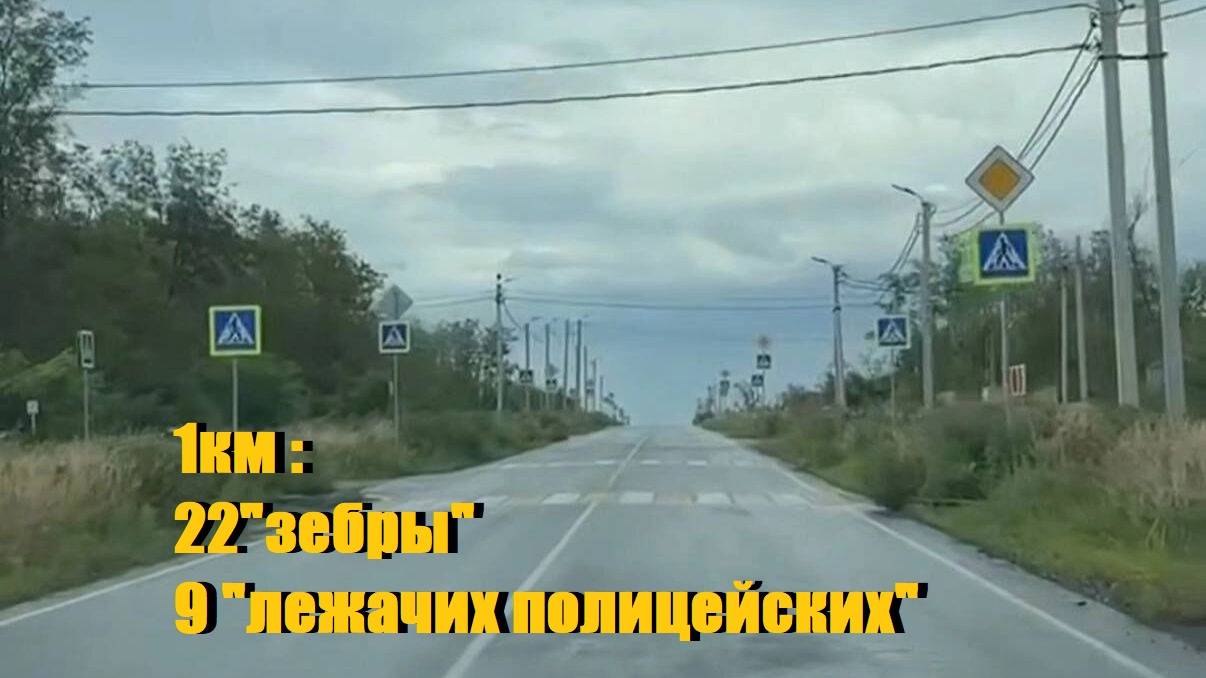 22 пешеходных перехода:в Ростовской области на видео попала самая безопасная дорога для пешеходов. смотреть онлайн