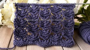 Шикарный ажурный узор спицами Веерочки