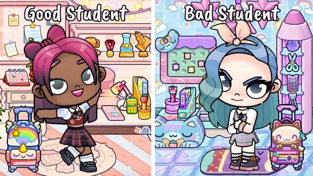 Ночная рутина хорошего Vs плохого ученика 😇👿 | Ролевая игра в Avatar World | Pazu