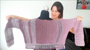 ✨️Джемпер поперечным вязанием "ВОЯЖ"✨️Как вязала✨️