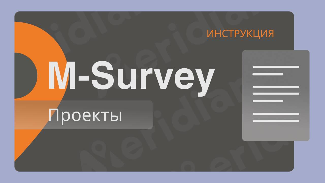 Meridian M-Survey|Проекты|Инструкция