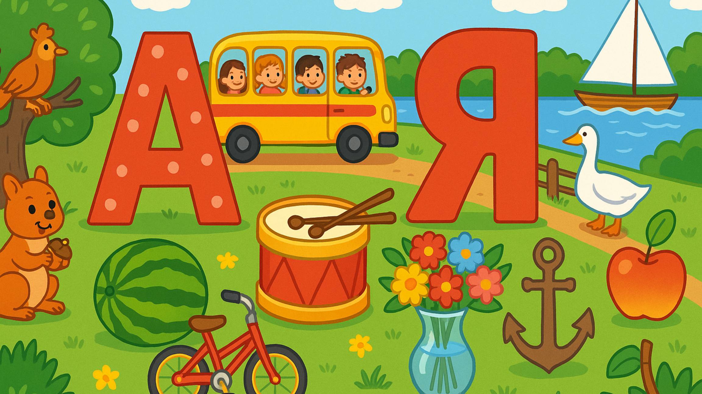 Азбука | Буквы | А - Я | Подготовка к школе | Картинки | Песня | Развитие речи | Клип | АБВ | Стихи смотреть онлайн