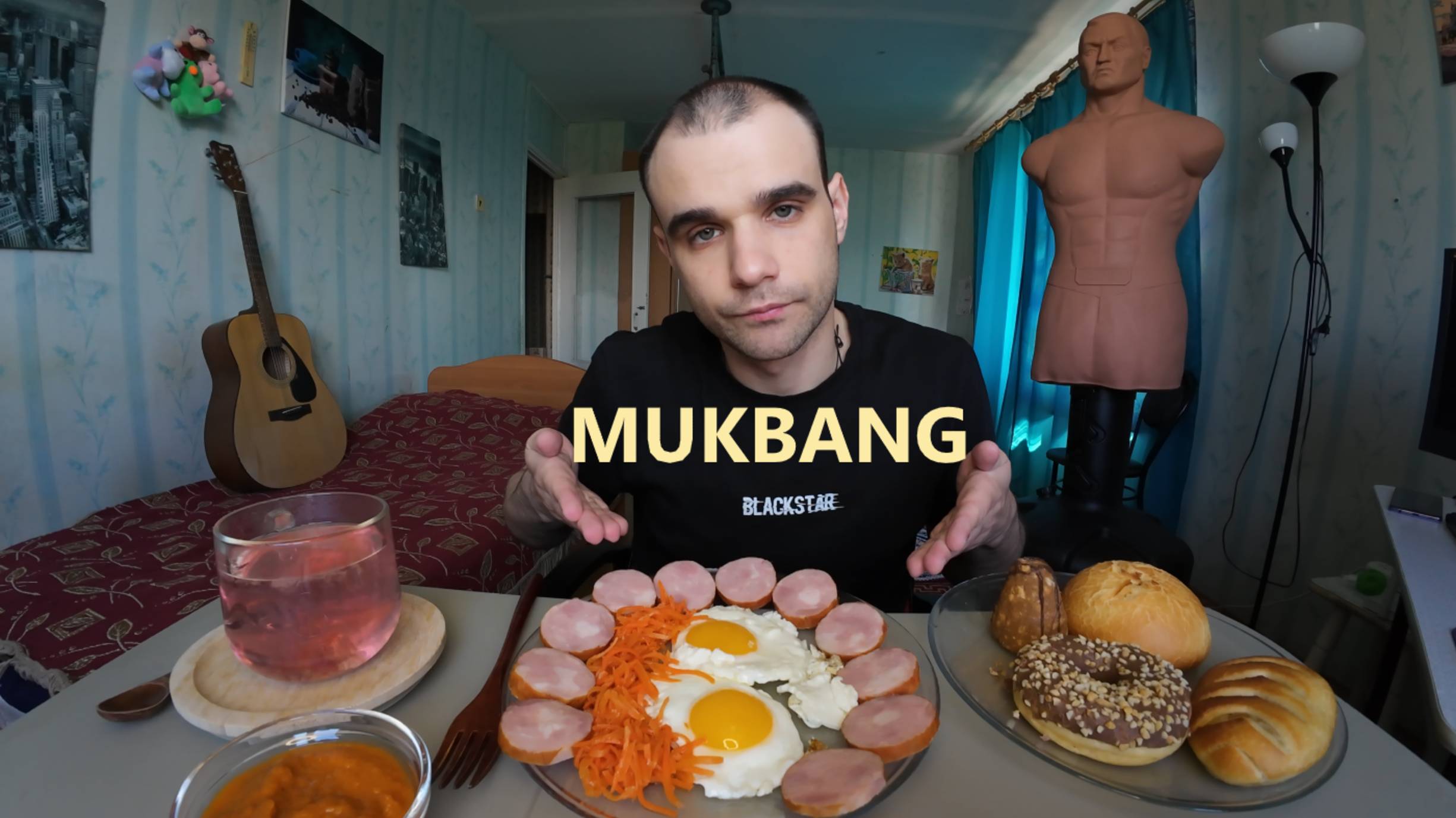 МУКБАНГ ЯИЧНИЦА / КОЛБАСА КОПЧЕНАЯ / САЛАТ / ВЫПЕЧКА / ПИРОЖНОЕ / EATING MUKBANG ASMR АСМР смотреть онлайн
