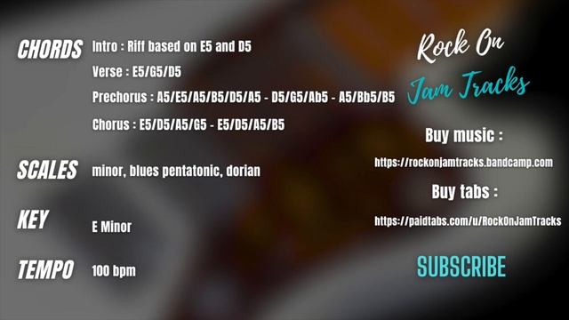 E Minor Groovy Tight Rock Backing Track For Guitar