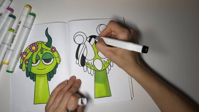 Sprunki, спрунки, Vineria, Винерия, зеленая. Хоррор версия. Раскрашиваем вместе 🟢 , раскраска. смотреть онлайн