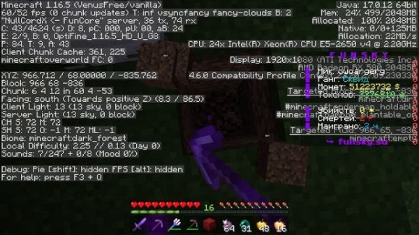 Ресы бесплатно на сервере FUNSKY маенкрафт 1.16.5