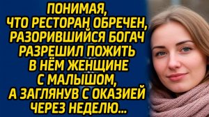 Понимая, что ресторан обречен, разорившийся богач разрешил пожить в нем бродяжке с малышом...