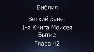 Библия. Ветхий Завет. 1-я Книга Моисея Бытие, глава 42.