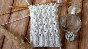 Песчаный берег / ажурный узор для вязания носочков / схема узора в видео.