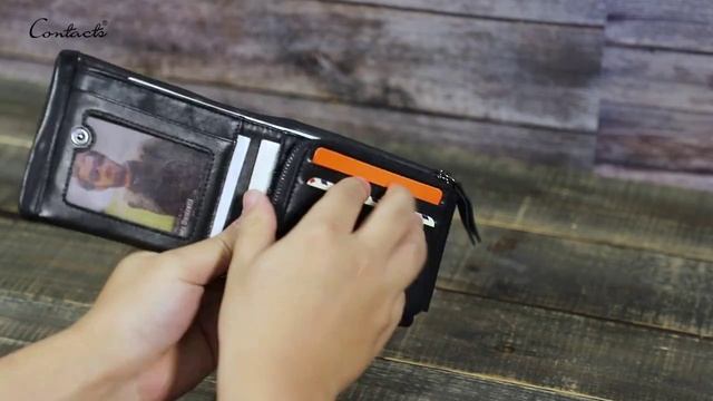 Мужской кошелек из натуральной кожи с держателем для карт