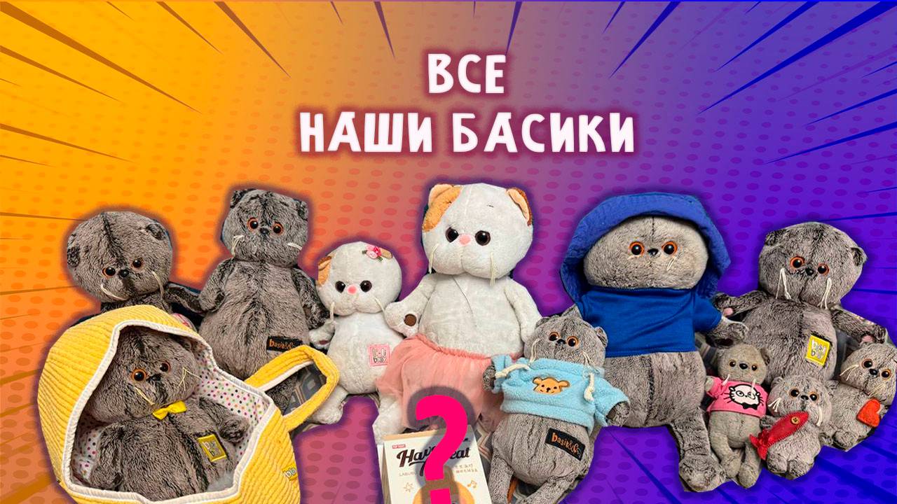 😸🎁🐱 ВСЕ НАШИ БАСИКИ 😻 СКОЛЬКО ИХ У НАС ? 👀😻🙀 ОТКУДА ПОЯВИЛИСЬ БАСИКИ И РАСПАКОВКА ЛАБУБУ