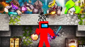 Майнкрафт Скай Варс против 4 Про Игроков # 3