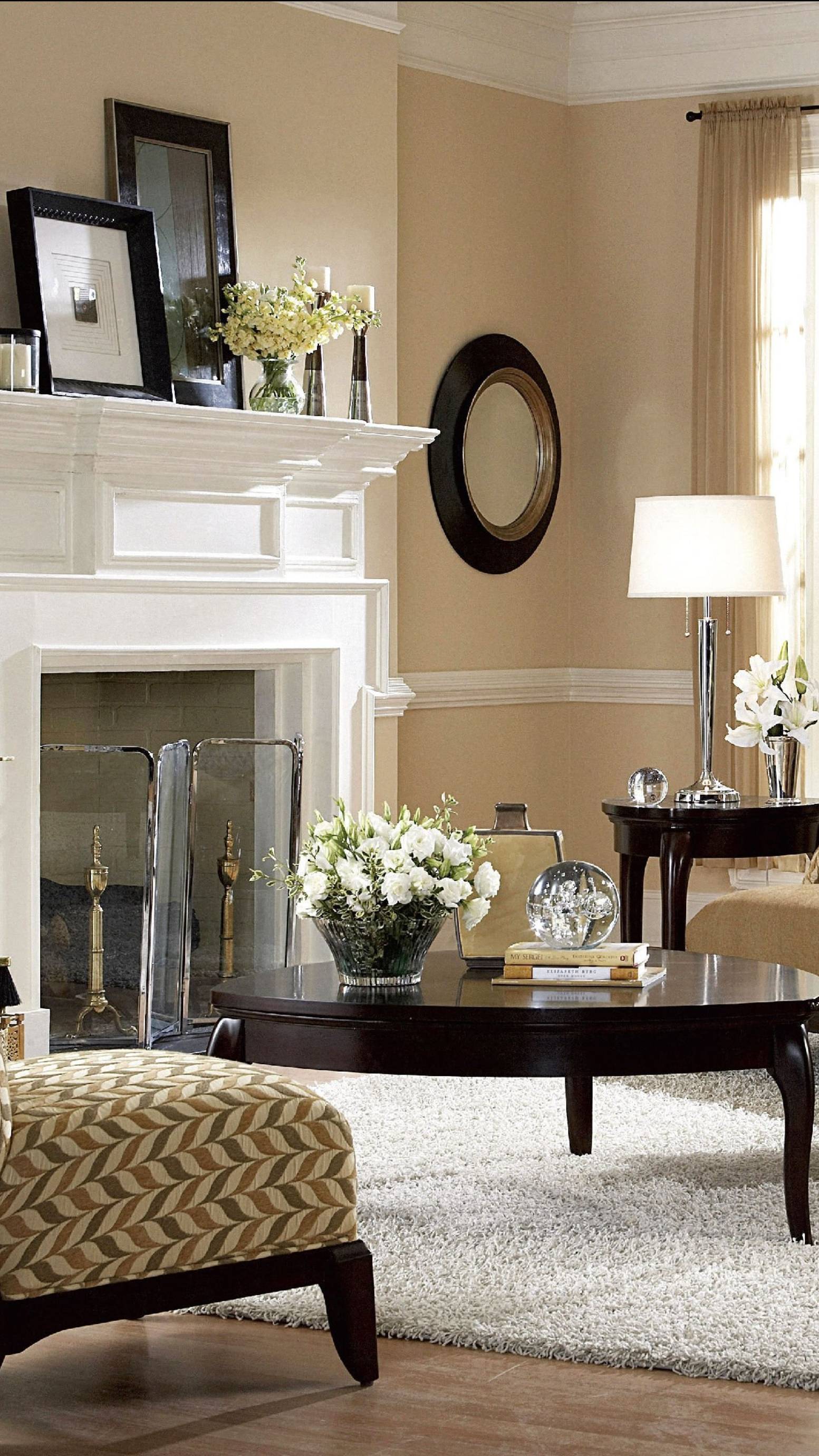 Бежевый интерьер в гостиной