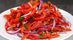 Быстрый САЛАТ из БОЛГАРСКОГО ПЕРЦА с Супер Заправкой.Чем дольше стоит, тем Вкуснее. Закуска из Перца