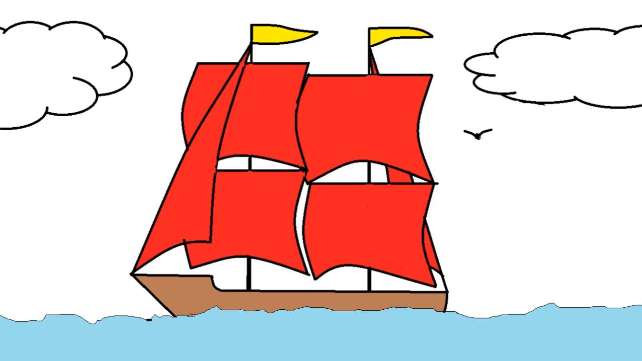Рисуем парусник смотреть онлайн