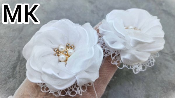 Белые банты, Бант из атласа, Бантики из органзы, Школьные  бантики, Цветы из лент, Бант на 1 сентябр