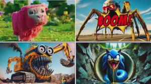 ФИЛЬМ ПРО МАЙНКРАФТ"Монстр с черепом ТЕРМИНАТОРА" "Миньон" "Соник-Прыгай по плиткам"