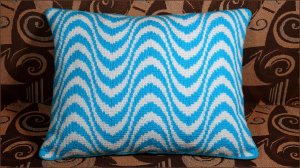 Подушка узором Волны тунисским крючком. Часть 1.