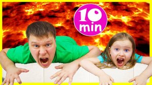 Пол это лава - Челлендж 🌋 The floor is lava 🌋 Большой сборник на 10 минут