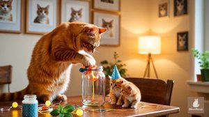 Мама-Кошка печет праздничный торт🐾🧶🥚