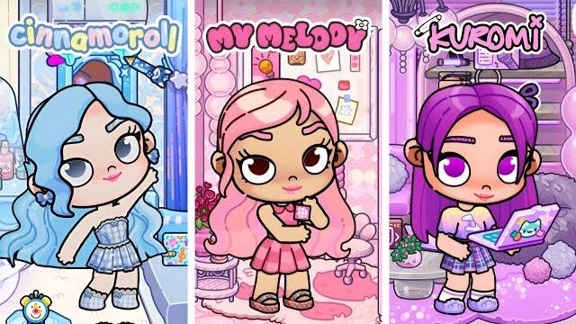 Ночной распорядок Синнаморолла, Май Мелоди и Куроми 🩵🩷💜 | Ролевая игра в Avatar World | Pazu