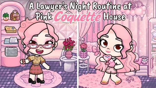 Ночная рутина адвоката в розовом доме кокетт 💗🏠 | Ролевая игра в Avatar World | Pazu