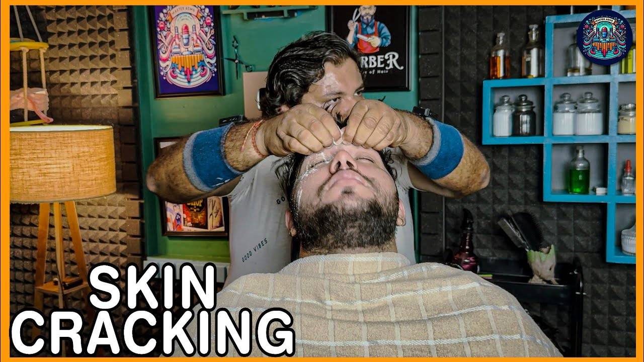 Satisfying Skin Crackling ASMR Head Massage by Indian Barber SHAMBOO смотреть онлайн
