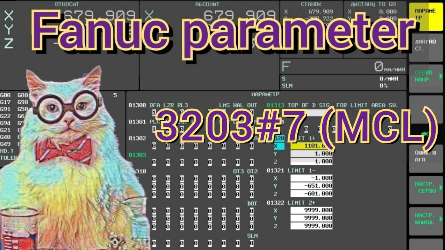 Reset в МДИ и сброс текста. Fanuc Parameter 3203#7 (MCL).