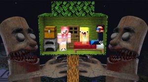 🌳ОБУСТРОИЛИ ДОМ НА ДЕРЕВЕ И ПЕРЕЖИЛИ НОЧЬ В МАЙНКРАФТ! ШЕДИ ЛЕСКА И НУБИК MINECRAFT