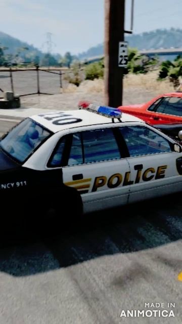 BeamNG Drive Police Car Vs Red Taxi Car