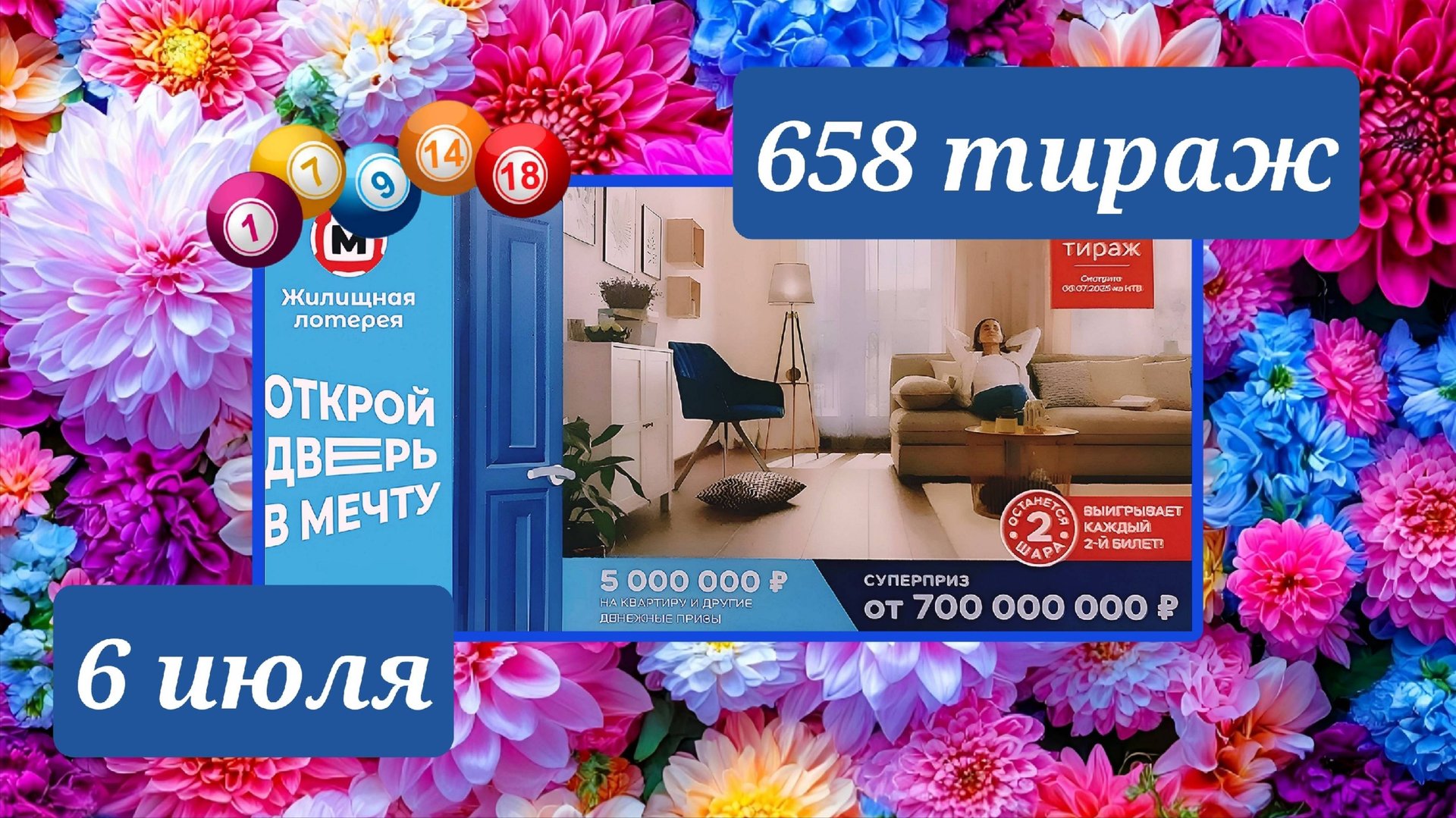 ЖИЛИЩНАЯ ЛОТЕРЕЯ 658 ТИРАЖ от 6 июля 2025 года. Проверить тиражный билет СТОЛОТО. смотреть онлайн