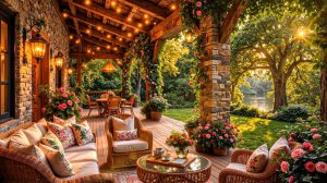 Идеальная Веранда Мечты под Джаз | Спокойная  Музыка на Фоне ,Природа и Вдохновение 🌅🎷