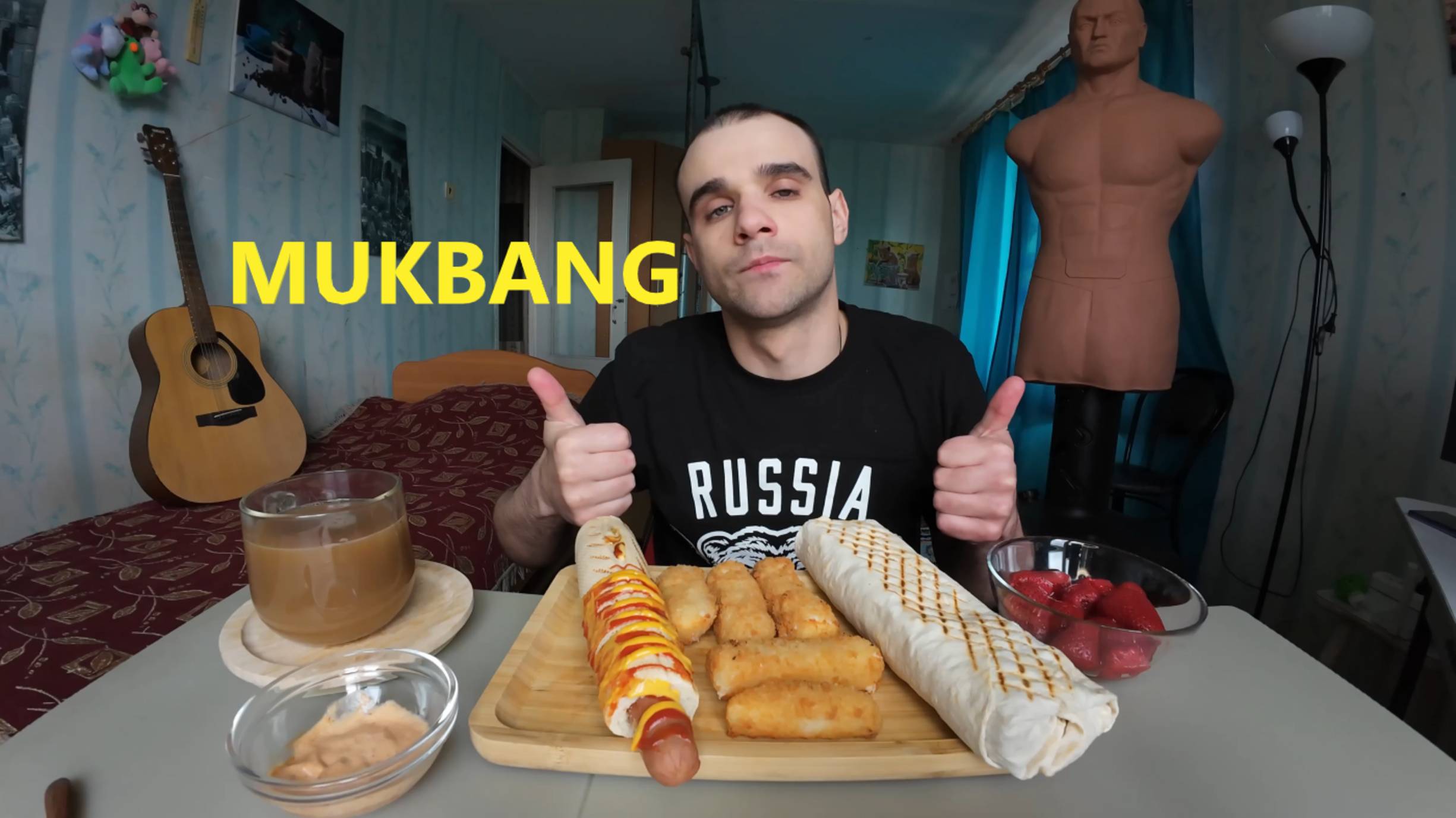 МУКБАНГ ШАУРМА С ШАМПИНЬОНАМИ / ФРЕНЧ ДОГ / СЫРНЫЕ ПАЛОЧКИ / КЛУБНИКА / EATING MUKBANG ASMR АСМР смотреть онлайн