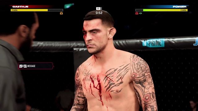 ЮФС 5. Эксклюзив онлайн. Джастин Гейджи  Дастин Порье. Размололи лицо. Остановка доктором