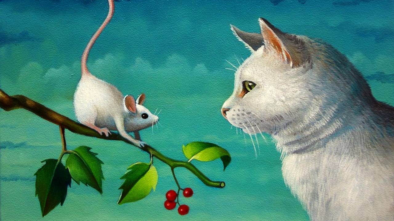 Забавные сюжеты с кошками и мышками художника Люсии Хэфферман смотреть онлайн