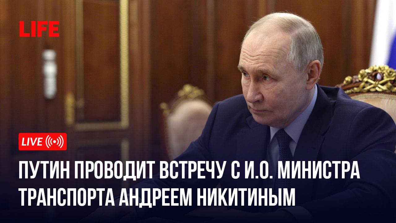 Путин проводит встречу с и.о. министра транспорта Андреем Никитиным смотреть онлайн